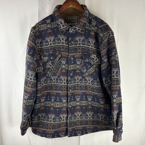 Jachs New York Mens XL Wool Blend Flannel Shirt Jacket Aztec‎ Navajo